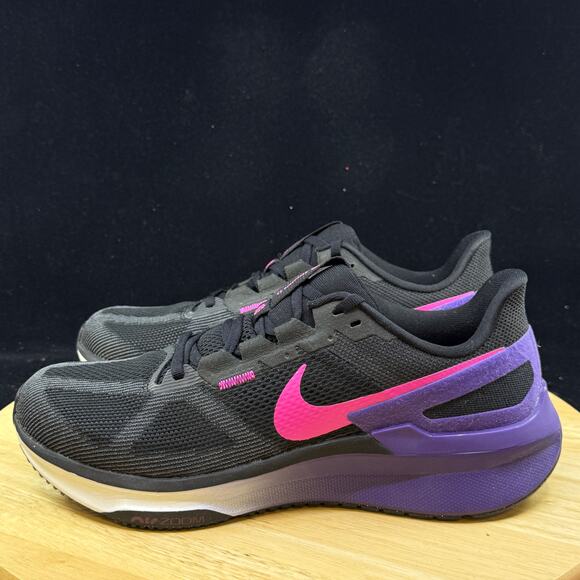 Men Nike Air Zoom Structure 25 Running Shoes Size 10 Black Purple DJ7883 010 - Picture 7 of 9
